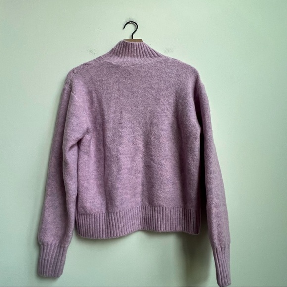 New GAP Airy Oversized Cable-Knit Mockneck Sweater Purple Rain XS Preppy Luxury - Picture 13 of 15
